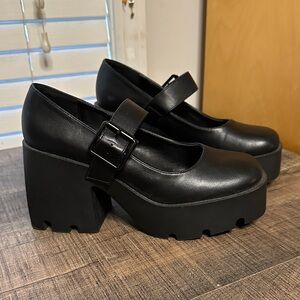 Madden Girl Black Platform Mary Janes